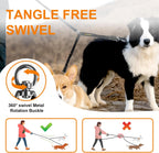 2 Dog Leash Coupler with Reflective Bungee & 360° Swivel Hooks